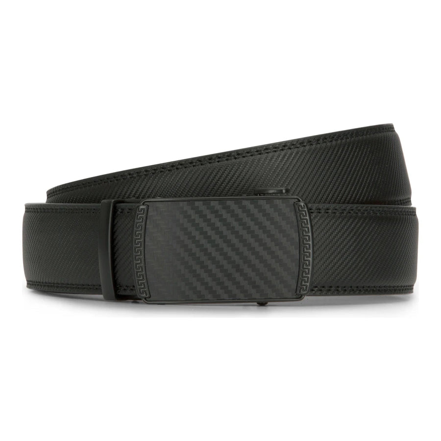 Czarny pasek męski skórzany zapadkowy 35 mm regulowany - TruClothing.com - 1