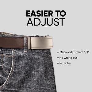 Cintura in Pelle da Uomo per Jeans Rifiniture 35 mm per Adattarsi a Qualsiasi taglia - TruClothing.com - 2