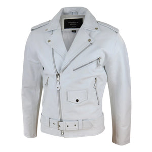 Herrenjacke 100% Echtleder Rindsleder Biker Jacke Brando Stil Preis - Infinity Leather - 2