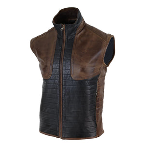 Herrenweste 100% Echtleder Schwarz Braun Mortal Kombat Design - Infinity Leather - 2