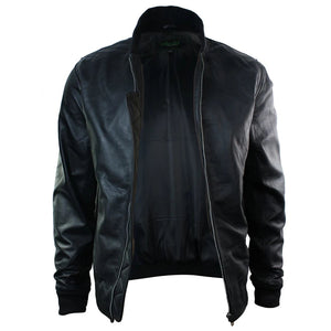 Herrenjacke 100% Echtleder Schwarz Braun Klassischer Schnitt Biker Design Elastisch - Infinity Leather - 3