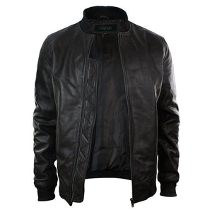 Herrenjacke 100% Echtleder Schwarz Braun Klassischer Schnitt Biker Design Elastisch - Infinity Leather - 7