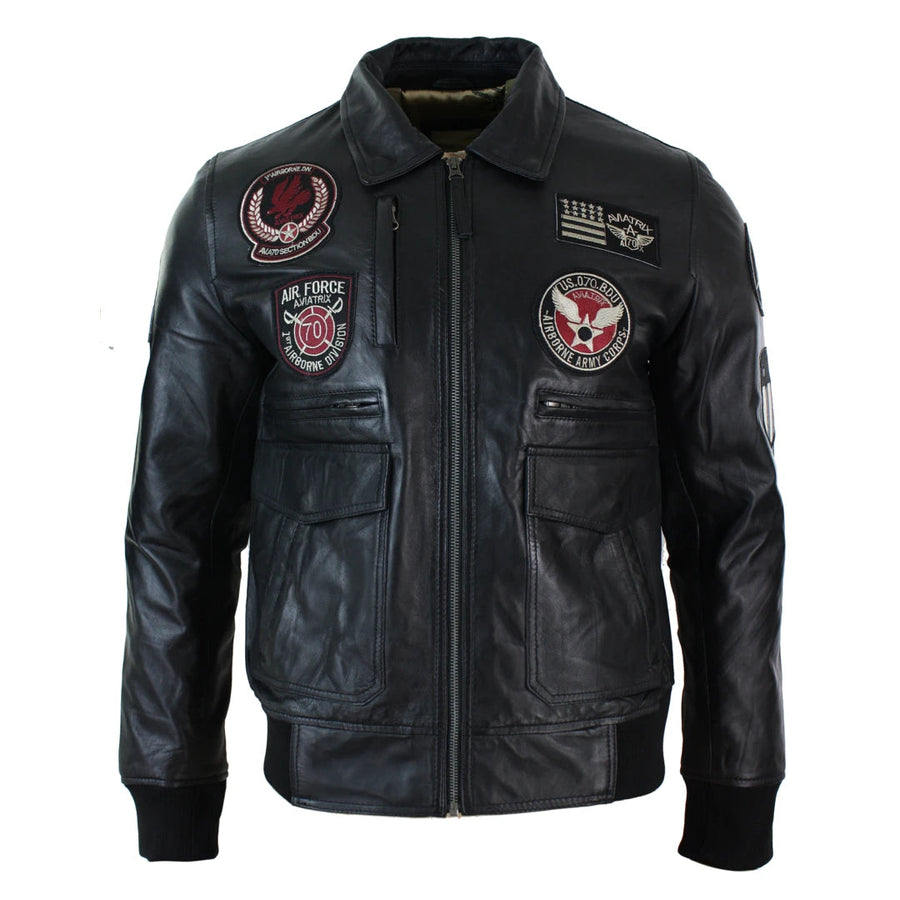 Insignia de cuero para hombres Insignia Aérea Air Fuerza Aviador Aviador - Negro - Aviatrix - 1