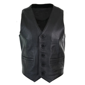 Men's Leather Gilet Waistcoat Classic Black Camel - Infinity Leather - 1