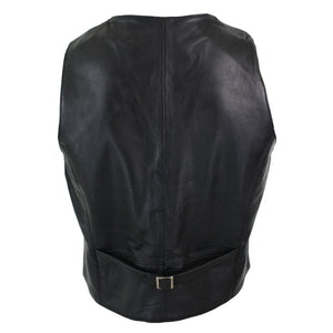 Men's Leather Gilet Waistcoat Classic Black Camel - Infinity Leather - 3