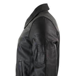 Herren-Harrington-Bomber-Klassiker-Pilotenjacke aus Leder - Schwarz - Infinity Leather - 3