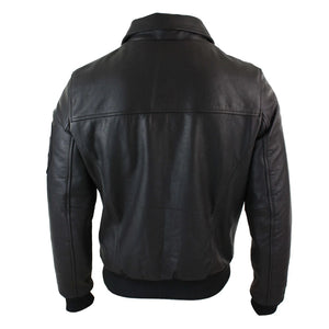 Herren-Harrington-Bomber-Klassiker-Pilotenjacke aus Leder - Braun - Infinity Leather - 10