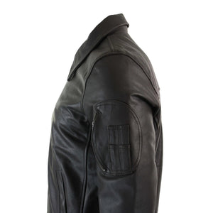 Herren-Harrington-Bomber-Klassiker-Pilotenjacke aus Leder - Braun - Infinity Leather - 8