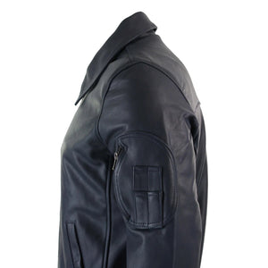Herren-Harrington-Bomber-Klassiker-Pilotenjacke aus Leder - Marineblau - Infinity Leather - 13