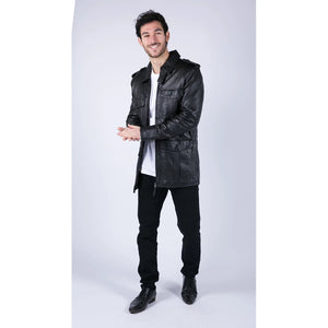 Herren Lederjacke Safari Echtleder Parka Schwarz Braun Tailored Fit Freizeitjacke - Infinity Leather - 6