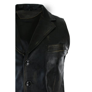 Herrenweste 100% Echtleder Schwarz Braun Burgund Lässig Vintage Retro Design - Gold - Infinity Leather - 6