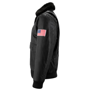 Giacca Bomber da Uomo Stile Pilota Militare in Vera Pelle - Marrone - Infinity Leather - 10