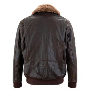 Giacca Bomber da Uomo Stile Pilota Militare in Vera Pelle - Marrone - Infinity Leather - 17