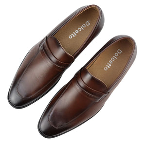 Mocassins pour homme doublure cuir sans lacets à enfiler style chic tendance en noir ou marron - Dolcetto - 3
