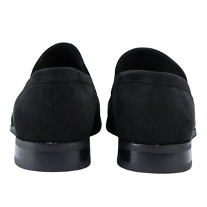 Men's Moccasin Loafers Shoes Leather Lined Slip On Suede Smart Formal Shoe - Black - Dolcetto - 4