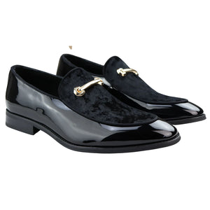 Men's Moccasin Loafers Shoes Leather Lined Slip On Velvet Smart Formal Shoe - Black - Dolcetto - 2