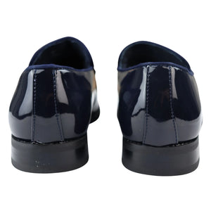 Men's Moccasin Loafers Shoes Leather Lined Slip On Velvet Smart Formal Shoe - Blue - Dolcetto - 11
