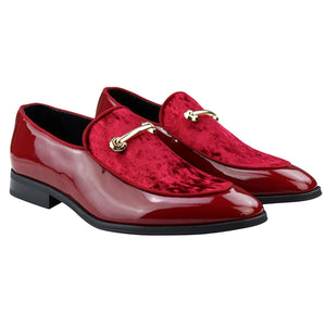 Men's Moccasin Loafers Shoes Leather Lined Slip On Velvet Smart Formal Shoe - Red - Dolcetto - 14
