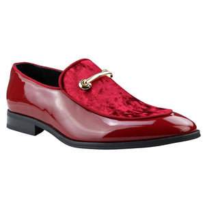 Men's Moccasin Loafers Shoes Leather Lined Slip On Velvet Smart Formal Shoe - Red - Dolcetto - 15