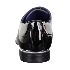 Mens Patent Shiny Formal Shoes - Black - Elong - 5