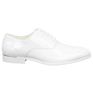 Mens Patent Shiny Formal Shoes - White - Elong - 11