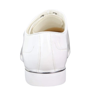 Mens Patent Shiny Formal Shoes - White - Elong - 15