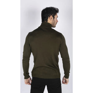 Herren Polar Neck Pullover Hoher Rollkragen Slim Fit Leichtgewicht - Oliv - TruClothing.com - 30