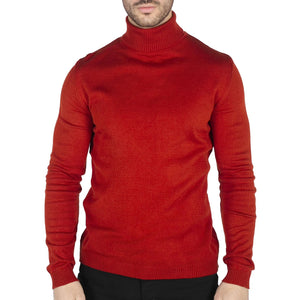 Herren Polar Neck Pullover Hoher Rollkragen Slim Fit Leichtgewicht - Rot - TruClothing.com - 31