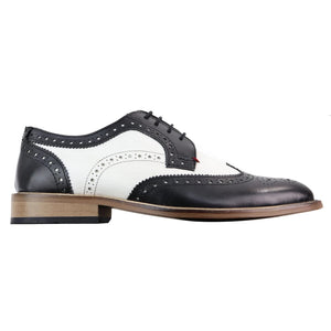 Herrenschuhe Echtleder Schwarz Gatsby 1920s Italienisch Klassisch - House of Cavani - 1