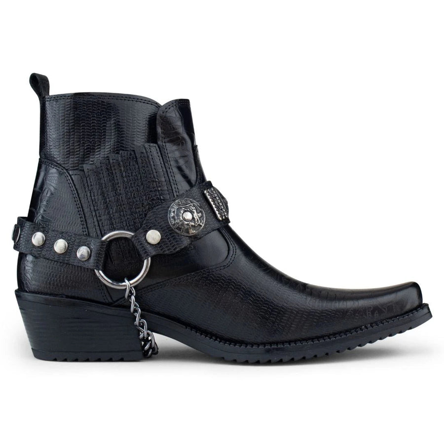 Herrenstiefel Echtleder Braun Schwarz Boots Reiter Cowboy Design - Etor - 1