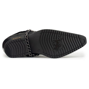 Mens Real Leather Riding Shoes with Chain - Black - Etor - 5