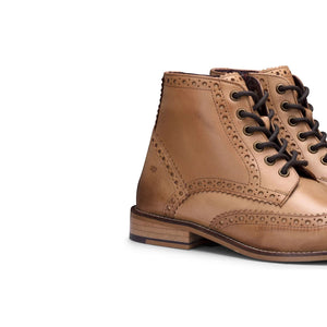 Bottines pour homme cuir véritable style brogues vintage années 20 daim tweed lacets chic habillé - London Brogues - 3