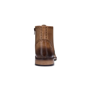 Bottines pour homme cuir véritable style brogues vintage années 20 daim tweed lacets chic habillé - London Brogues - 4