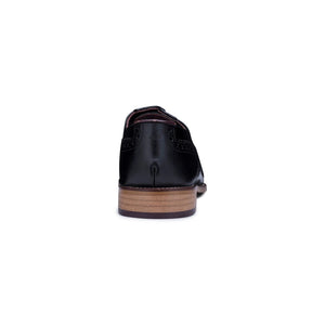 Zapatos brogues de cuero real con cordones de tweed de ante ideal al estilo de los años 20 ideal para un look elegantes para hombre - Negro - London Brogues - 11