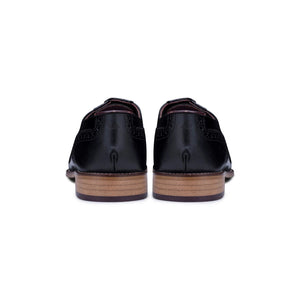 Zapatos brogues de cuero real con cordones de tweed de ante ideal al estilo de los años 20 ideal para un look elegantes para hombre - Negro - London Brogues - 12