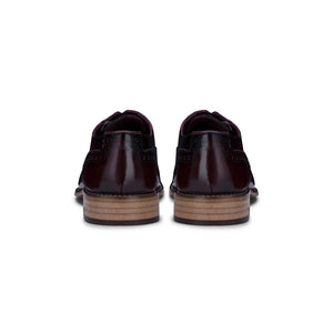 Zapatos brogues de cuero real con cordones de tweed de ante ideal al estilo de los años 20 ideal para un look elegantes para hombre - Borgoña - London Brogues - 5