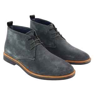 Mens Real Suede Italian Slip On Ankle Boots Smart Casual Desert Chelsea Dealer - Grey - House of Cavani - 6