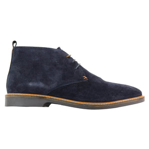 Mens Real Suede Italian Slip On Ankle Boots Smart Casual Desert Chelsea Dealer - Navy - House of Cavani - 13