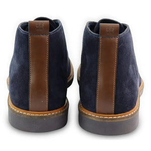 Mens Real Suede Italian Slip On Ankle Boots Smart Casual Desert Chelsea Dealer - Navy - House of Cavani - 16