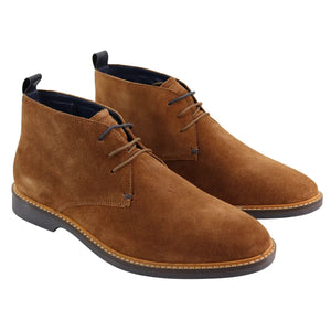 Mens Real Suede Italian Slip On Ankle Boots Smart Casual Desert Chelsea Dealer - Tan - House of Cavani - 22
