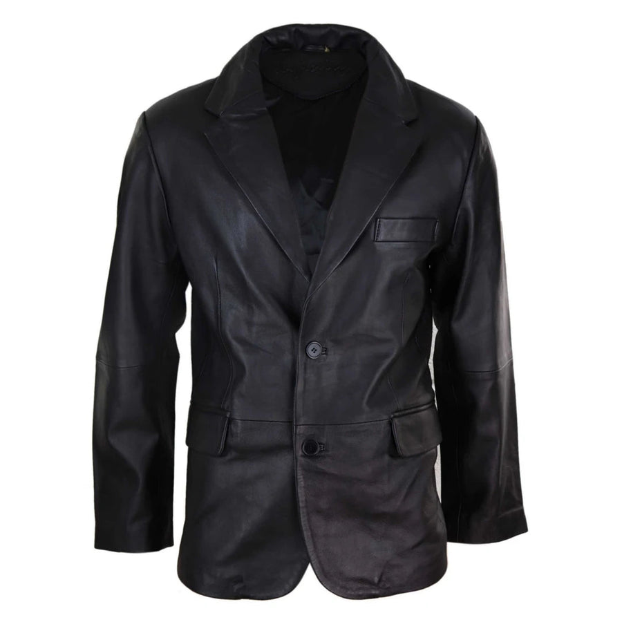 Marynarka skórzana męska klasyczna Regular Fit 2 guziki - Infinity Leather - 1