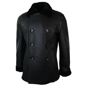 Veste Peau de mouton Homme fermeture double veston croisé noir - Infinity Leather - 3