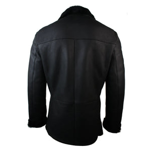 Veste Peau de mouton Homme fermeture double veston croisé noir - Infinity Leather - 5