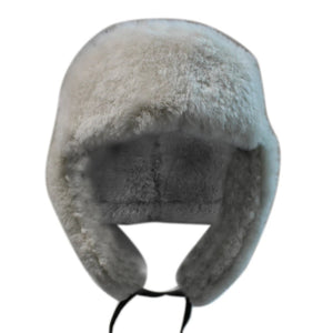 Men's Sheepskin Pilot Aviator Trapper Hat - Beige - Infinity Leather - 2