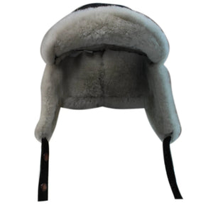 Men's Sheepskin Pilot Aviator Trapper Hat - Beige - Infinity Leather - 3