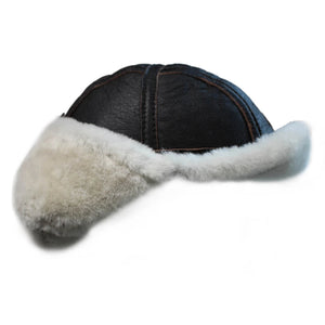 Men's Sheepskin Pilot Aviator Trapper Hat - Beige - Infinity Leather - 5