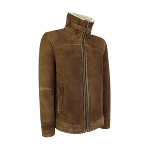 Infinity Herrenjacke 100% Echtleder Braun Schaffell Vintage Retro Aviator Design - Infinity Leather - 2