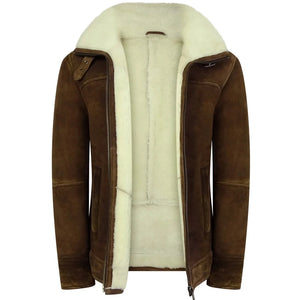 Infinity Herrenjacke 100% Echtleder Braun Schaffell Vintage Retro Aviator Design - Infinity Leather - 3
