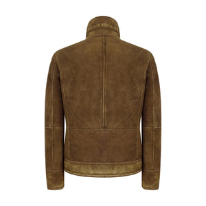 Infinity Herrenjacke 100% Echtleder Braun Schaffell Vintage Retro Aviator Design - Infinity Leather - 6
