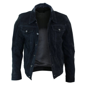 Herrenjacke 100% Echtleder Schwarz Wein GrünVintage Retro Design Denim Stil - Infinity Leather - 3